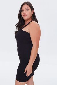 BLACK Plus Size Smocked Bodycon Dress, image 2