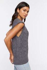 CHARCOAL Cable Knit Sweater Vest, image 2