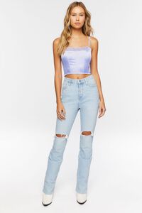 Satin Bustier Cropped Cami, image 4