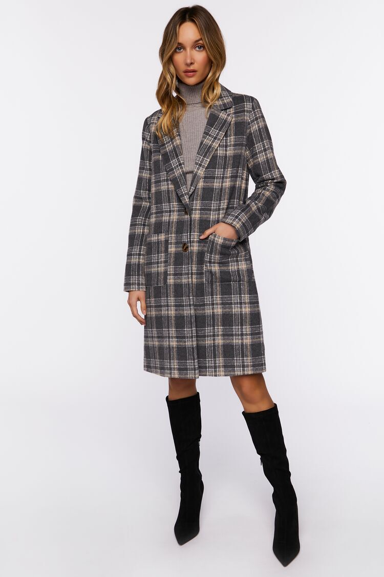 discount 68% Forever 21 Long coat WOMEN FASHION Coats Long coat Leatherette Black/White M 