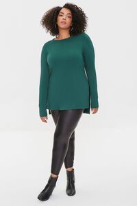 HUNTER GREEN Plus Size High-Low Top, image 4