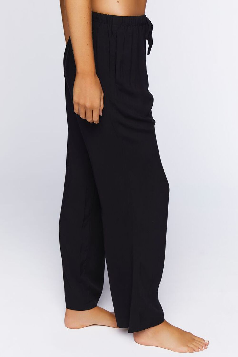 BLACK Relaxed-Fit Pajama Pants, image 3