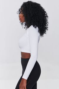 WHITE Active Seamless Long-Sleeve Crop Top, image 2