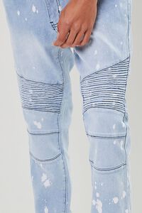 LIGHT DENIM Paint Splatter Slim-Fit Moto Jeans, image 5