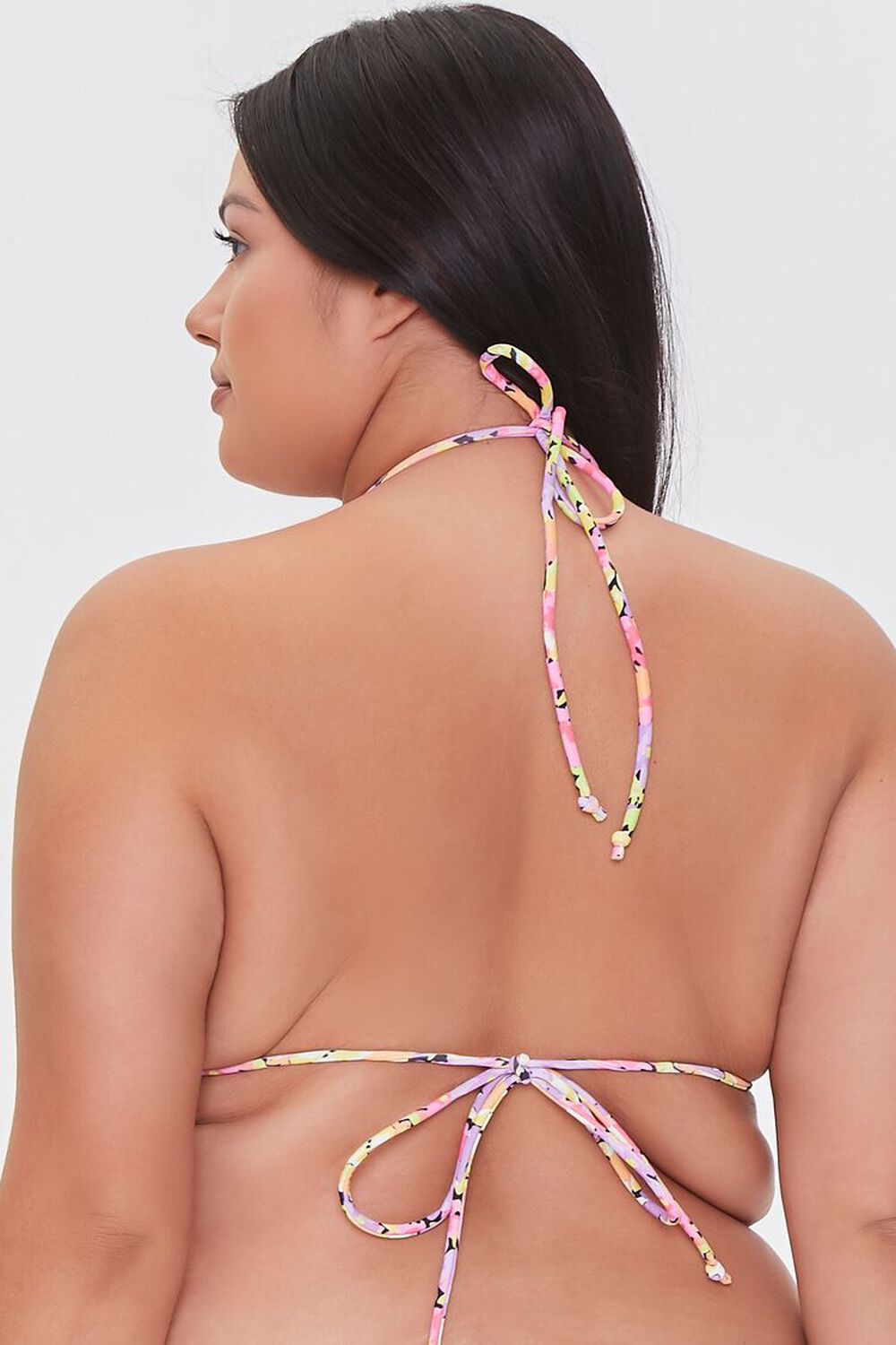Plus Size Floral Triangle Bikini Top, image 3