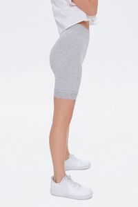 HEATHER GREY Lace-Trim Biker Shorts, image 3