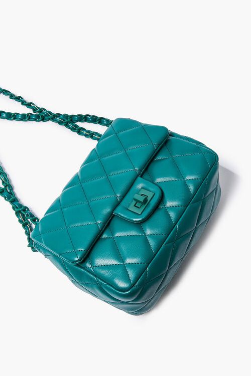GREEN Quilted Square Crossbody Bag, image 4