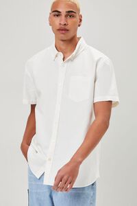 WHITE Pocket Button-Front Shirt, image 6