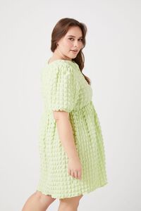 Plus Size Textured Babydoll Mini Dress, image 2