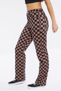 TAUPE/BLACK Checkered Print Jeans, image 3