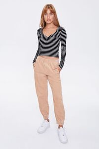 Striped Long Sleeve Henley Top, image 5