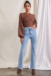 BROWN Cable Knit Self-Tie Sweater, image 4