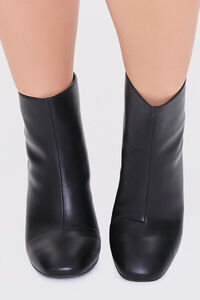 BLACK Faux Leather Booties (Wide), image 4