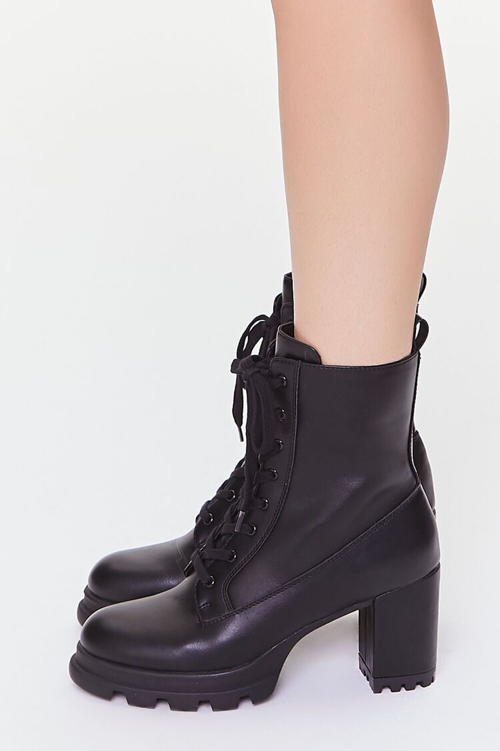 Faux Leather Lug-Sole Booties