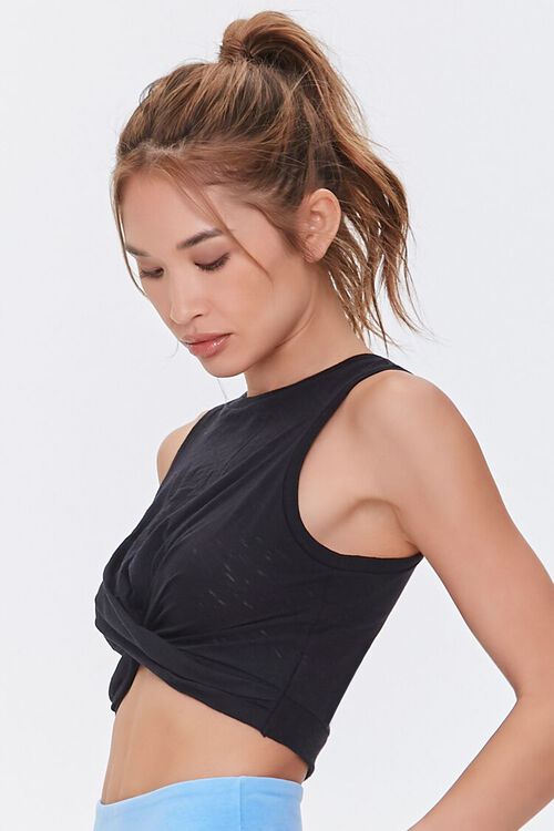 BLACK Active Cropped Tank Top, image 2