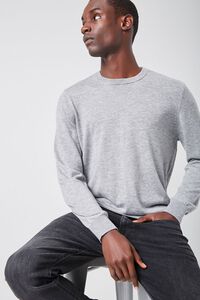 HEATHER GREY Cashmere-Blend Crew Neck Sweater, image 1