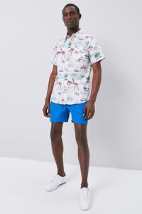 WHITE/MULTI Tropical Seaside Print Fitted Shirt, image 4