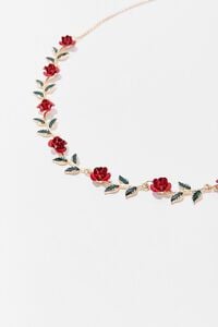 GOLD/RED Rose Pendant Necklace, image 2
