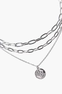 SILVER Ancient Coin Pendant Layered Necklace, image 1