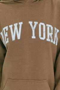 BROWN/WHITE New York Graphic Fleece Hoodie, image 5