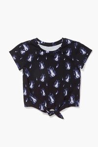 BLACK/MULTI Girls Comet Print Tie-Front Top (Kids), image 1