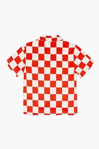 WHITE/RED Kids Checkered Print Shirt (Girls + Boys), image 2