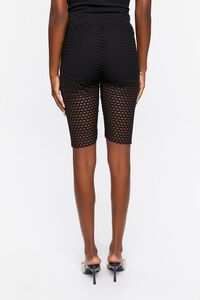 BLACK Netted Mesh Biker Shorts, image 4