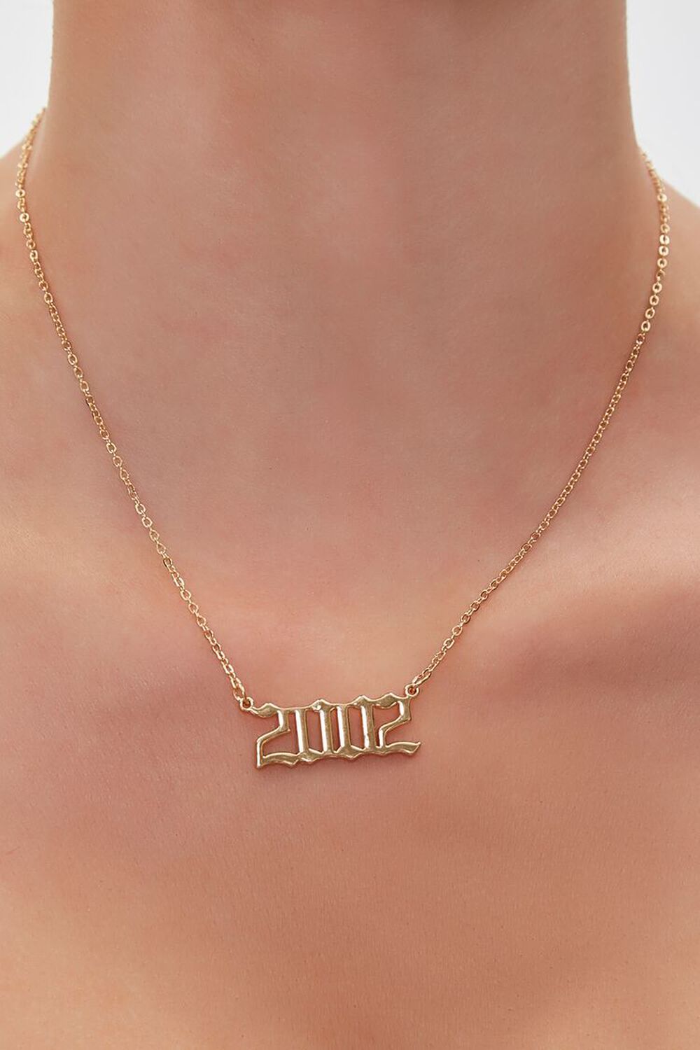 GOLD/2002 Year Pendant Necklace, image 1