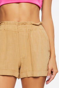 CAPPUCCINO Linen-Blend Paperbag Shorts, image 6