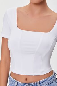 WHITE Seamed Crop Top, image 5