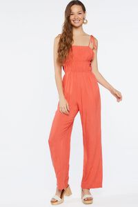 CORAL Ruched Tie-Strap Jumpsuit, image 1
