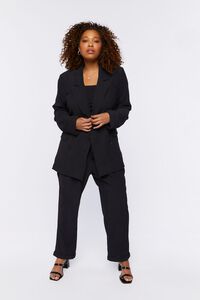 BLACK Plus Size Textured Double-Breasted Blazer, image 4