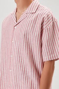 RED/CREAM Pinstriped Linen-Blend Shirt, image 5