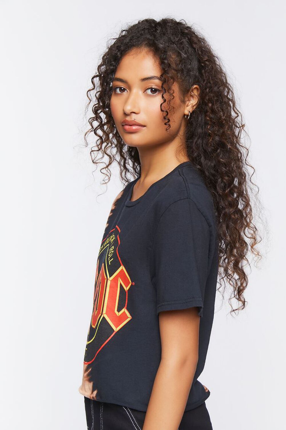 BLACK/MULTI ACDC Graphic Cropped Tee, image 2