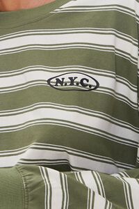 OLIVE/MULTI NYC Graphic Striped Pullover, image 5