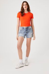 FIERY RED Crew Neck Cropped Tee, image 4