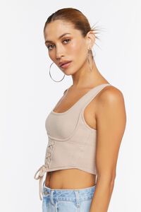 SAND Lace-Up Bustier Crop Top, image 2