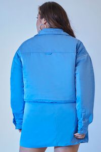 BLUE/WHITE Plus Size Embroidered FUBU Jacket, image 3