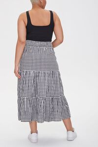 Plus Size Gingham Midi Skirt, image 4