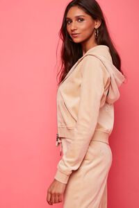 TAUPE/SILVER Juicy Couture Velour Zip-Up Jacket, image 2