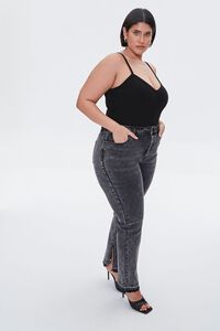 WASHED BLACK Plus Size Release-Hem Jeans, image 1