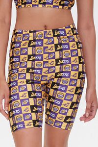 YELLOW/MULTI Los Angeles Lakers Biker Shorts, image 2