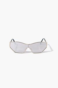 ROSE GOLD/ROSE Oval Frame Shield Sunglasses, image 1