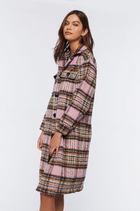 PINK/MULTI Plaid Buttoned Duster Jacket, image 2