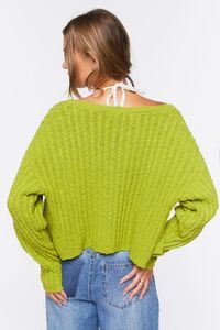 HERBAL GREEN Ribbed Knit Cardigan Sweater, image 3