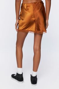 GINGER Satin Lace-Trim Mini Skirt, image 4