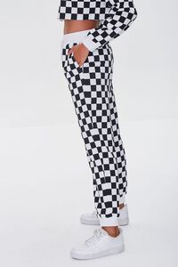 BLACK/WHITE Checkered Print Joggers, image 3