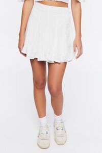 WHITE Flounce A-Line Mini Skirt, image 2