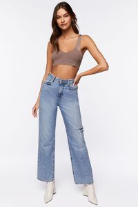 TAUPE Twisted Cutout Crop Top, image 4