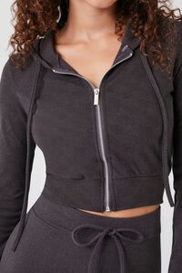 BLACK French Terry Zip-Up Hoodie, image 5